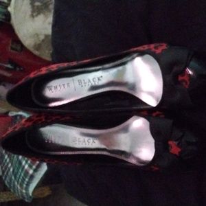 White House/Black Market, sz 8, Red w/ black leopard spots.